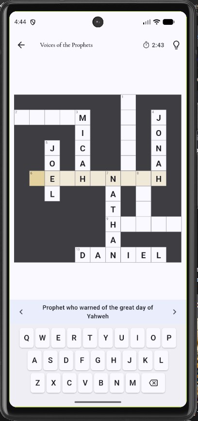 Crossword puzzle titled Voices of the Prophets
